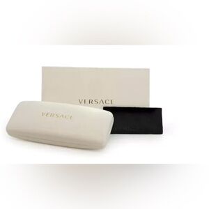 Versace White Eyewear Case with Gold Logo